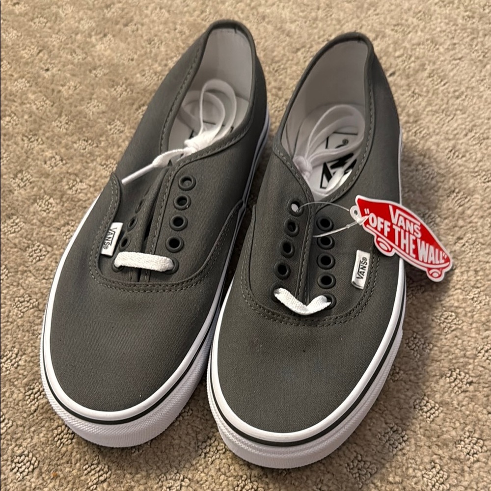 Vans Authentic Canvas Low Top Sneakers in Olive